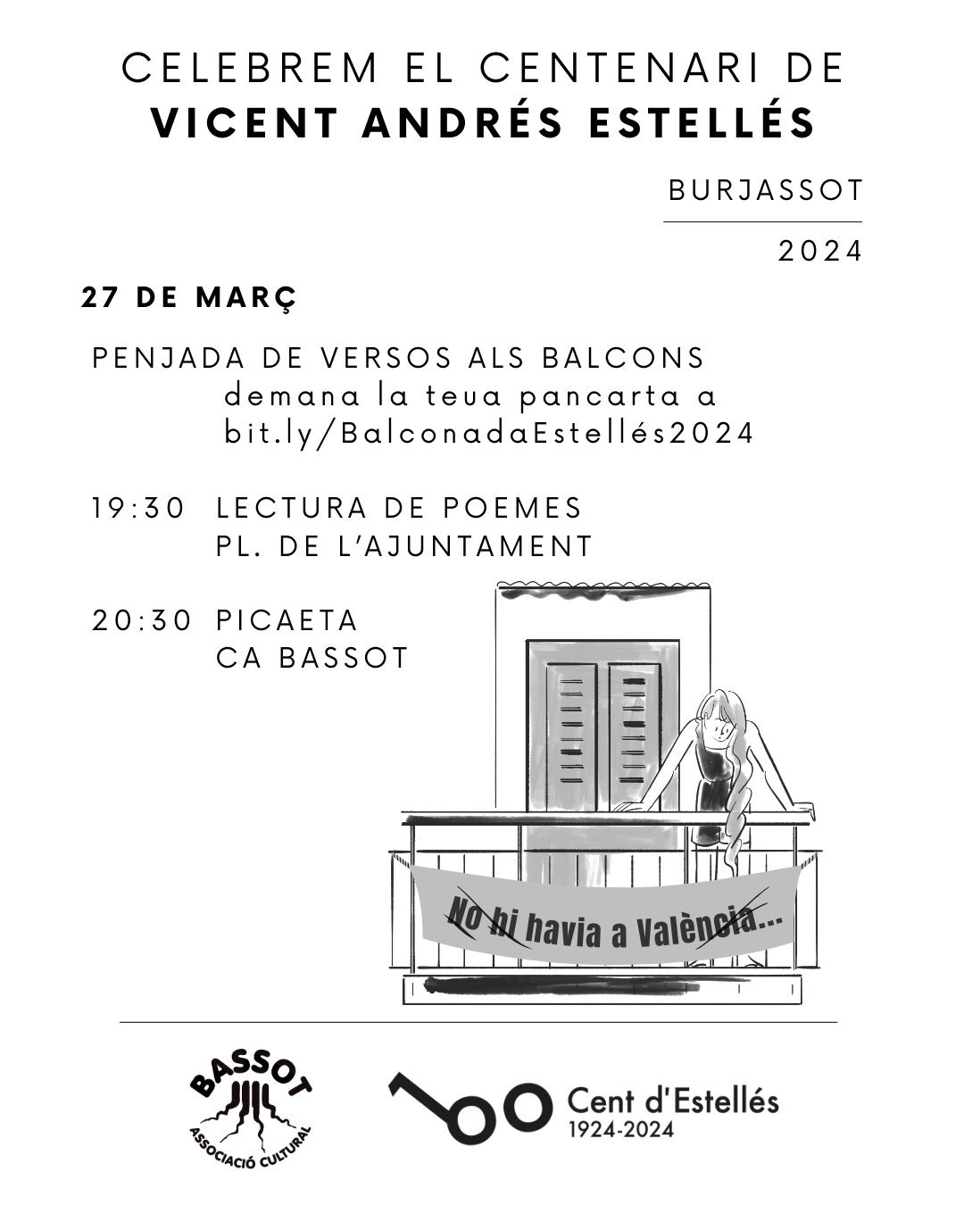 Penjada de versos als balcons Burjassot 27/03/2024
