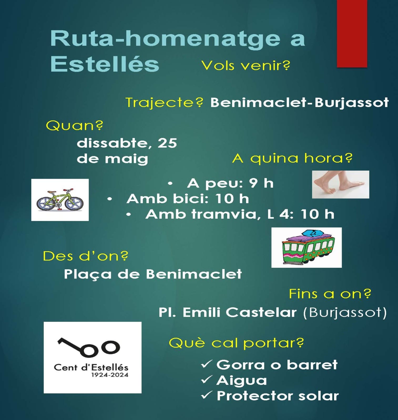 Ruta-homenatge a Estellés Benimaclet-Burjassot 25/05/2024